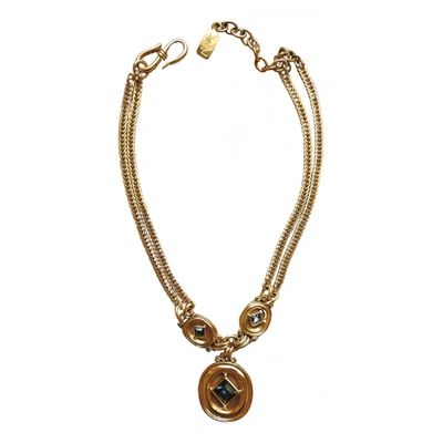 Pre-owned Saint Laurent Arty Long Necklace In Gold