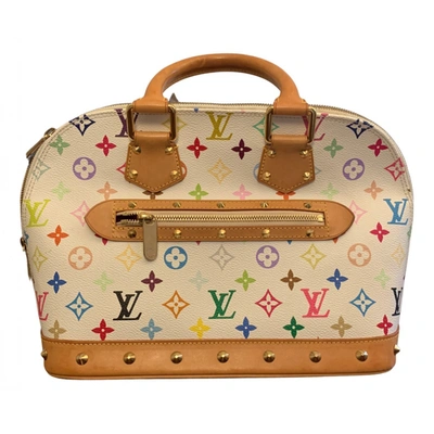Pre-owned Louis Vuitton Alma Leather Handbag In White