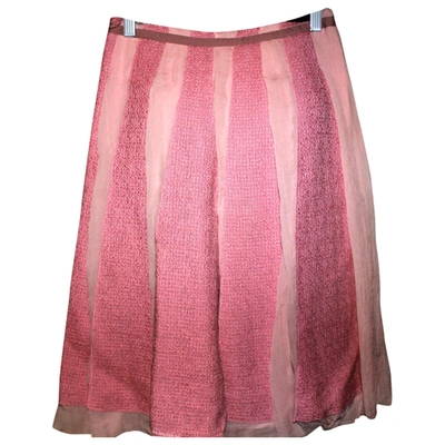 Pre-owned Clements Ribeiro Silk Mid-length Skirt In Pink