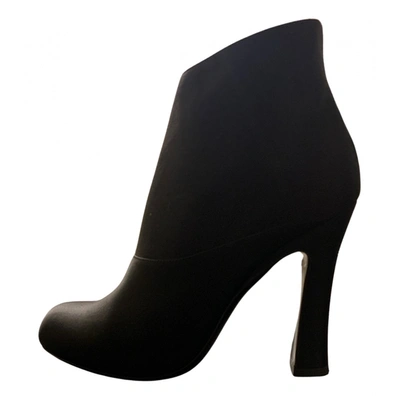 Pre-owned Alberta Ferretti Leather Ankle Boots In Black