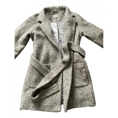 Pre-owned Ganni Wool Coat In Anthracite