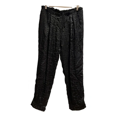 Pre-owned Haute Hippie Silk Trousers In Black