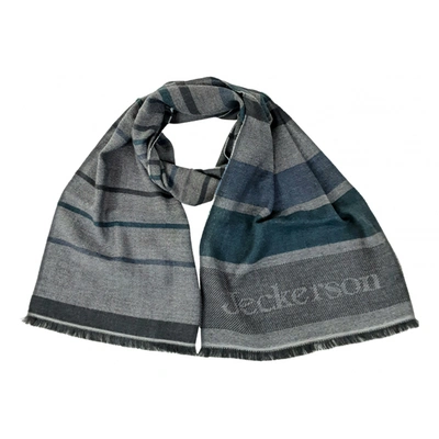 Pre-owned Jeckerson Wool Scarf & Pocket Square In Grey
