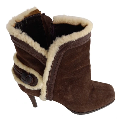 Pre-owned Dsquared2 Ankle Boots In Brown