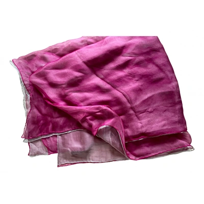 Pre-owned Enrico Coveri Silk Neckerchief In Pink