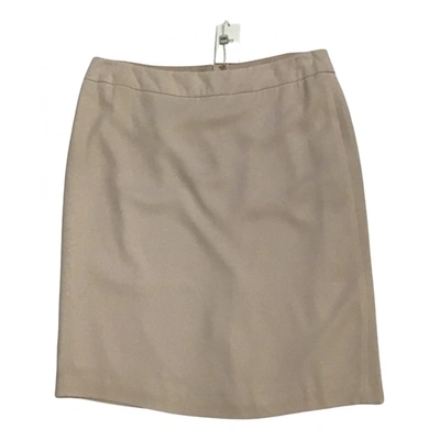 Pre-owned Armani Collezioni Mid-length Skirt In Ecru