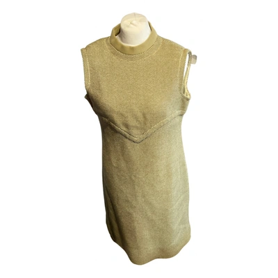 Pre-owned Geoffrey Beene Tweed Mid-length Dress In Green