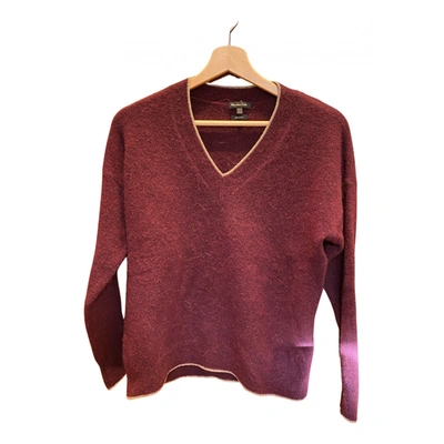 Pre-owned Massimo Dutti Wool Jumper In Burgundy