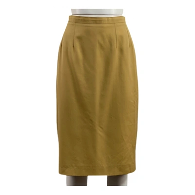 Pre-owned Guy Laroche Wool Mid-length Skirt In Yellow