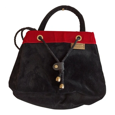 Pre-owned Fendissime Velvet Crossbody Bag In Black