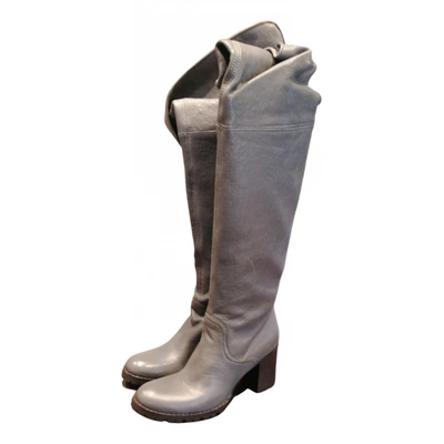 Pre-owned Maliparmi Leather Boots In Grey
