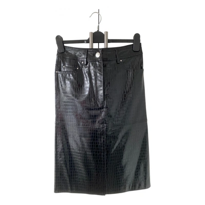 Pre-owned Stand Studio Vegan Leather Mid-length Skirt In Black