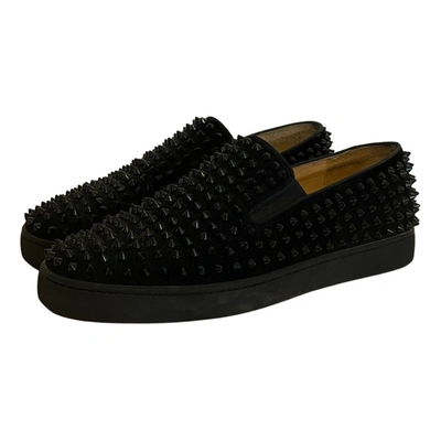 Pre-owned Christian Louboutin Roller Boat Low Trainers In Black