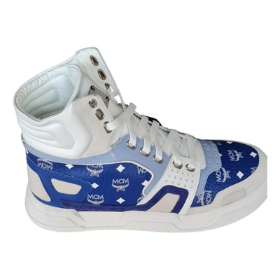 Pre-owned Mcm Leather High Trainers In Blue