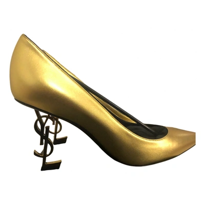 Pre-owned Saint Laurent Leather Heels In Gold
