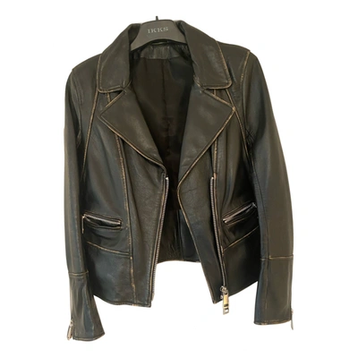 Pre-owned Sylvie Schimmel Leather Short Vest In Black