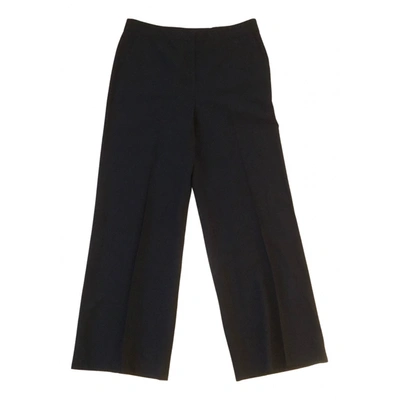 Pre-owned Whistles Wool Straight Pants In Navy
