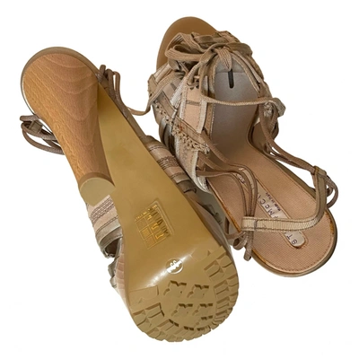 Pre-owned Stella Mccartney Leather Sandals In Beige