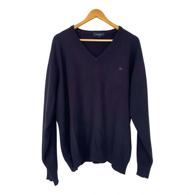 Pre-owned Burberry Wool Jumper In Navy