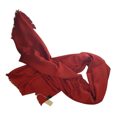 Pre-owned Bvlgari Silk Stole In Red