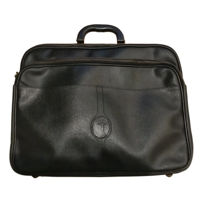 Pre-owned Trussardi Leather Satchel In Black