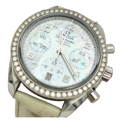 Pre-owned Omega Speedmaster Reduced Watch In White