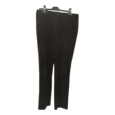 Pre-owned Chanel Leather Trousers In Black