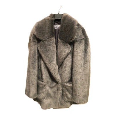 Pre-owned Glamorous Faux Fur Coat In Grey