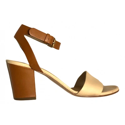 Pre-owned Chloé Virginia Leather Sandals In Beige
