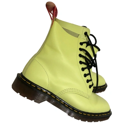 Pre-owned Dr. Martens' Leather Ankle Boots In Yellow