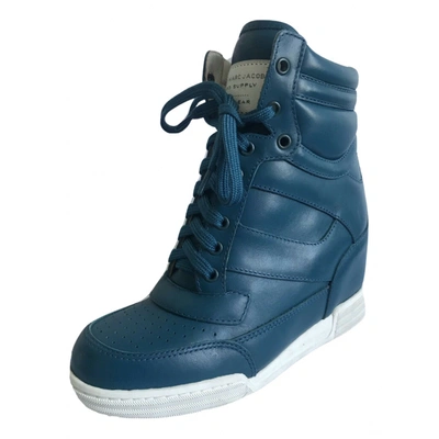 Pre-owned Marc By Marc Jacobs Leather Trainers In Blue