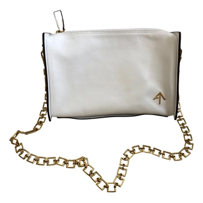 Pre-owned Manu Atelier Leather Handbag In White