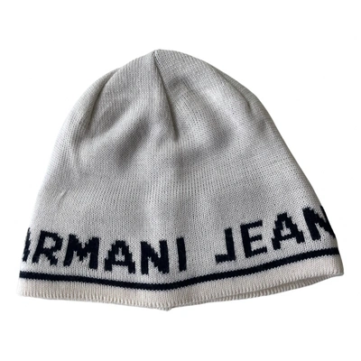 Pre-owned Emporio Armani Wool Beanie In White