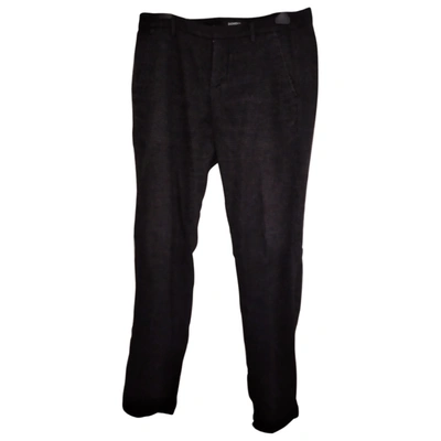 Pre-owned Dondup Wool Trousers In Black