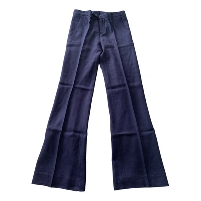 Pre-owned Erika Cavallini Trousers In Blue