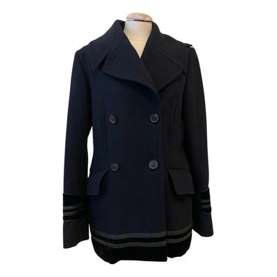 Pre-owned Gucci Wool Coat In Blue