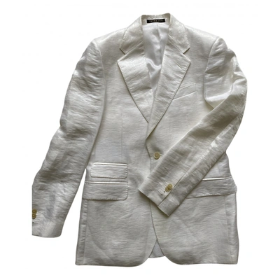 Pre-owned Corneliani Linen Vest In White