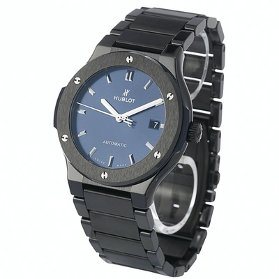 Pre-owned Hublot Classic Fusion Ceramic Watch In Blue