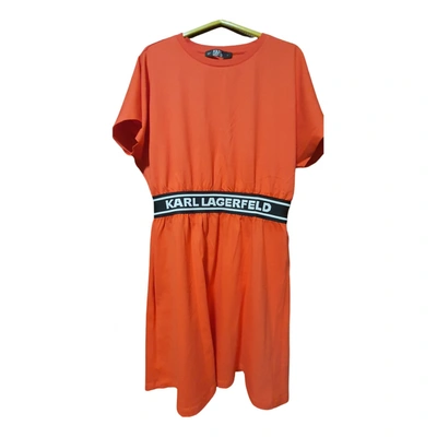 Pre-owned Karl Lagerfeld Mid-length Dress In Orange