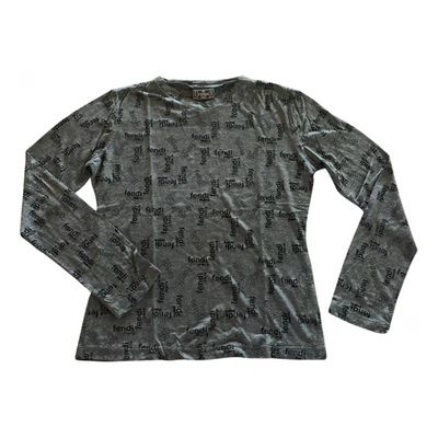 Pre-owned Fendi T-shirt In Grey
