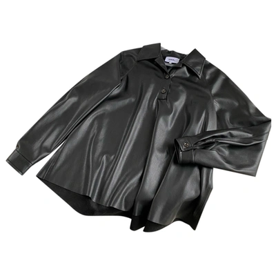 Pre-owned Nanushka Vegan Leather Blouse In Black