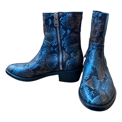 Pre-owned Zadig & Voltaire Leather Ankle Boots In Blue