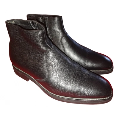 Pre-owned Barker Leather Boots In Black