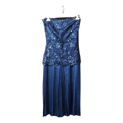 Pre-owned Genny Glitter Mid-length Dress In Blue