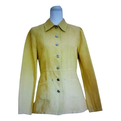 Pre-owned Sonia Rykiel Linen Blazer In Yellow