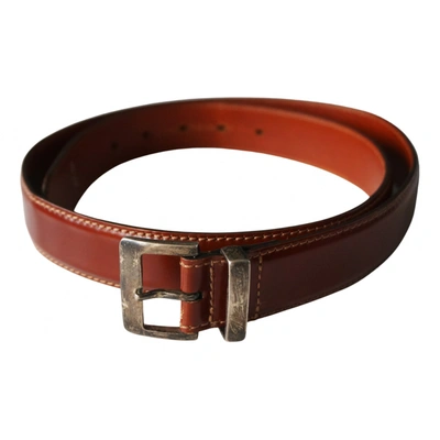 Pre-owned Georg Jensen Leather Belt In Brown