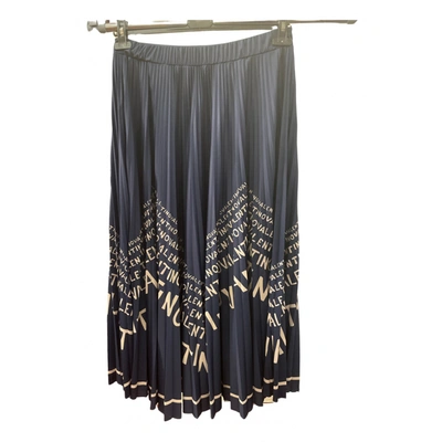 Pre-owned Valentino Skirt In Navy