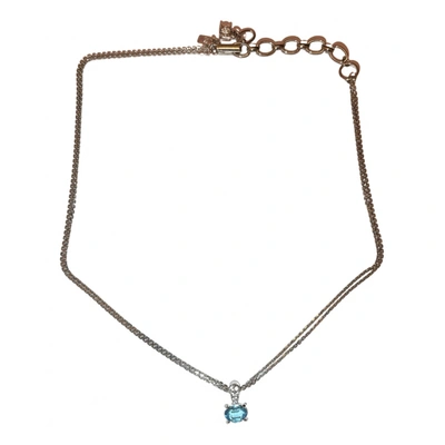 Pre-owned Swarovski Crystal Necklace In Blue