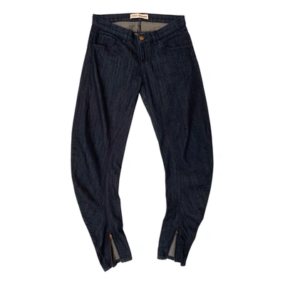 Pre-owned J Brand Trousers In Navy