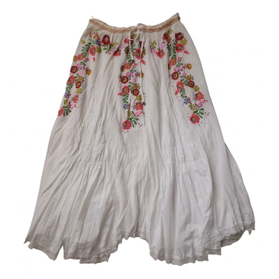 Pre-owned D&g Maxi Skirt In White